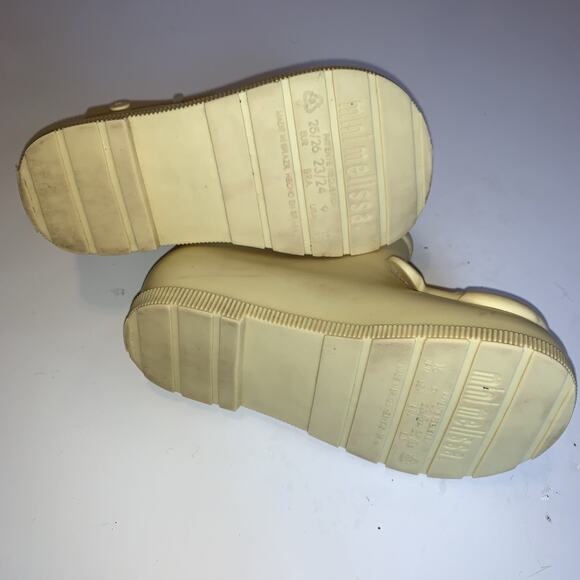 Mini Melissa Bear Rain Boots Kids US 9 Beige Teddy Face PVC Discontinued - Picture 6 of 6